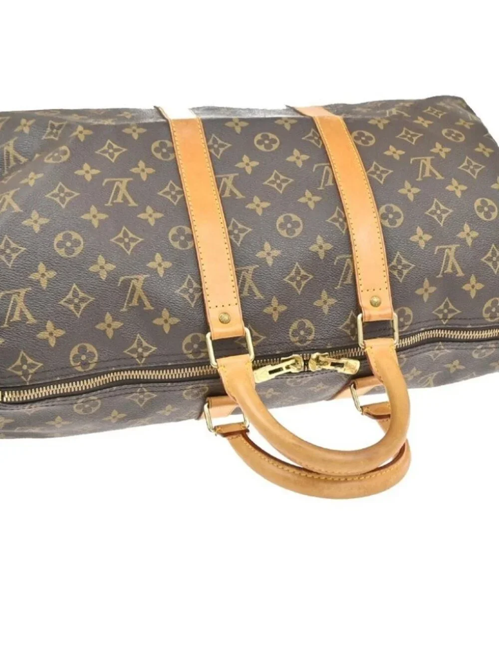 LOUIS VUITTON Keepall 45 Travel Hand Bag Monogram Leather Brown